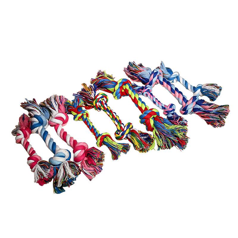 Three-Strand Woven Cotton Rope Dog Toy: Teething & Tugging Leash with Pocket-Drawstring Pants Cord.