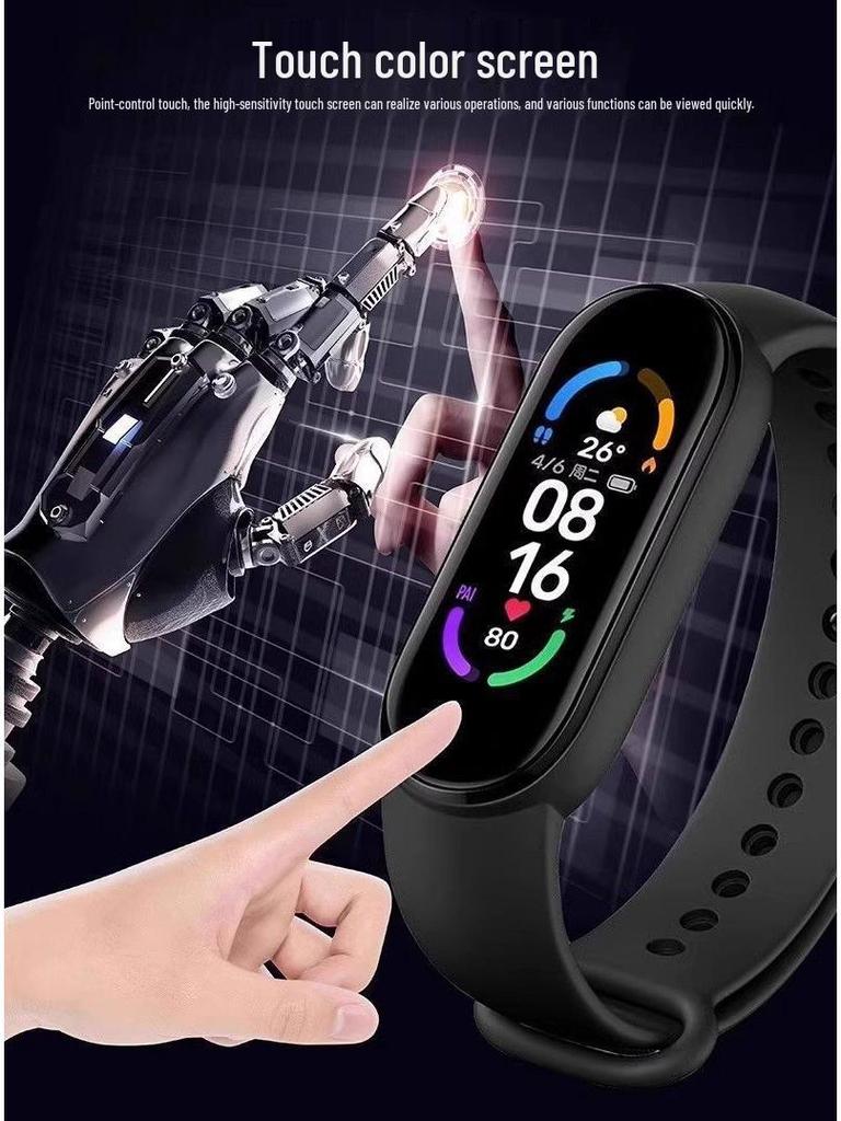 Stylish Multi-Function Sports Bracelet with Heart Rate Monitor and Custom Wallpaper – Perfect for Students