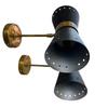Black Brass Double Cone Wall Sconce Set of 2 Mid-Century Modern Vanity Light Luxury Accent Lighting for Bedroom, Bathroom Hallway