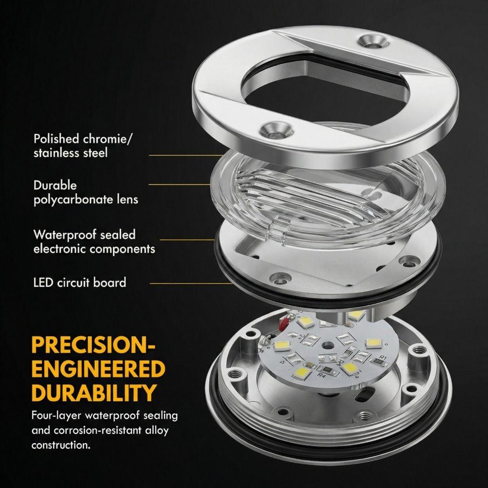 Round Marine Boat Lights Waterproof Yacht Light Safety Light Boat Accessories  Marine Use