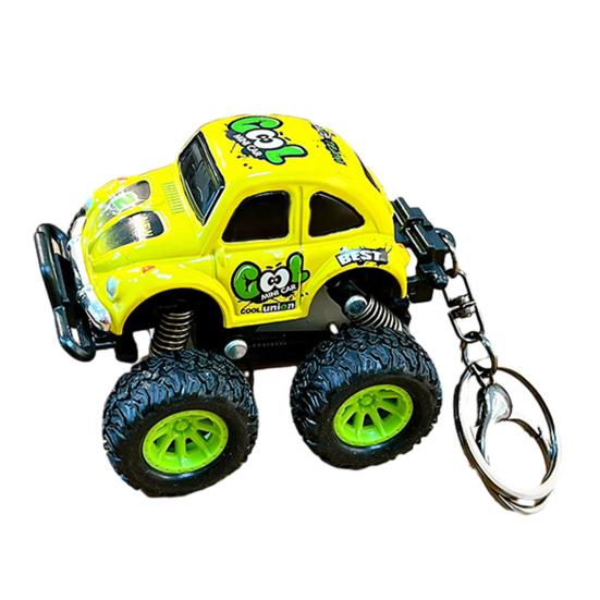 

Брелок Підвіска Портативний Дизайн Позашляхових Перегонів Брелок з Металевим Кільцем Інерційна Іграшка Міні Машинка Брелок Іграшка жовтий