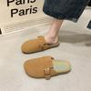 Baotou half-drag women's outer wear summer new simple flat-bottomed casual women's shoes student round head slippers