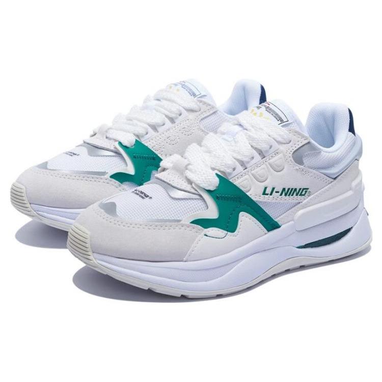 New LiNing 001 Innocence V2 Innocent V2 Durable Breathable Low-Top Sports Casual Shoes Women's White Green AGCT018-1