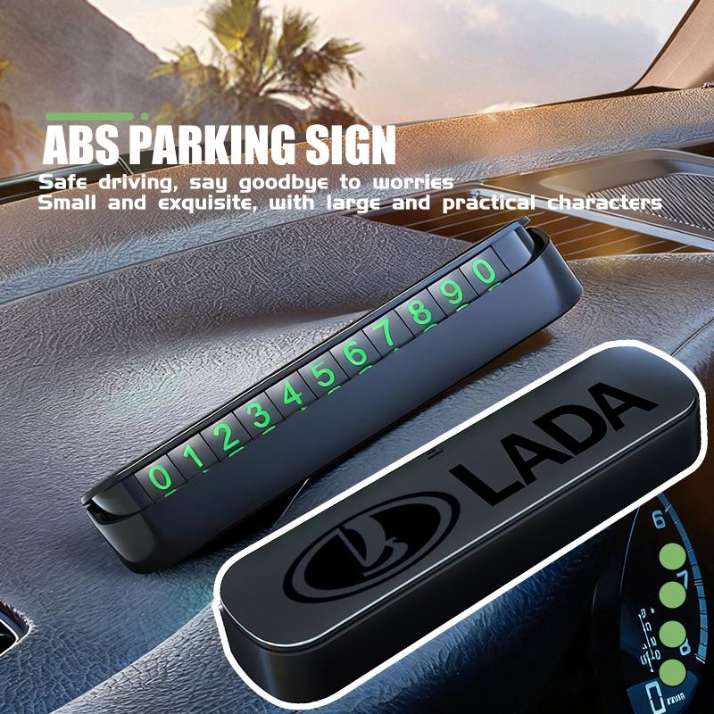 Car Temporary Parking Card Phone Number Plate Accessories For Lada Samara Niva Vesta Granta Riva Priora 4x4 Urban hsp1