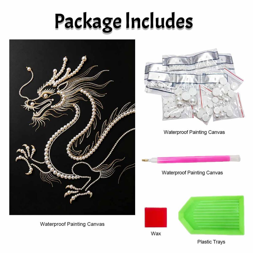 5D DIY Pearl Diamond Painting Kit Majestic Dragon Full Drill Embroidery Mosaic Art Home Wall Decor Gift