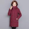 Women's Winter Jacket Middle-aged Mother New Cotton Padded Jacket Autumn Winter Long Hooded Warm Parka