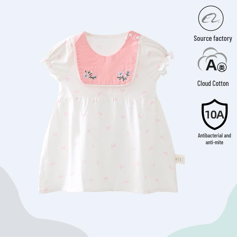 Bestseller Mädchen Sommerkleid mit kurzen Ärmeln aus Baumwolle - Stilvolles Prinzessinnen-Outfit für Kleinkinder