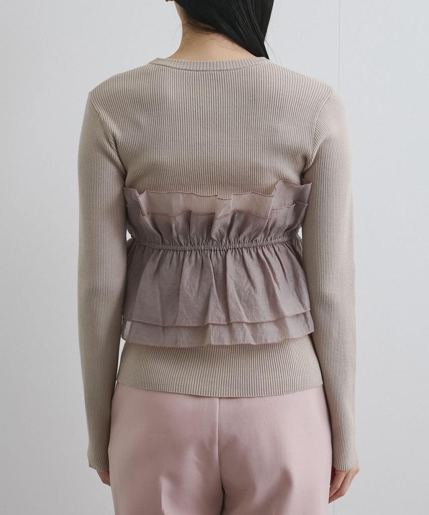 Knit Pullover Light Knit Bustier Docking Pullover for Black Maine [BIS] [Washable] Women, (01)