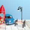 Ifundom Miniature Park Bench Set with Mini Street Light Post for DIY Dollhouse, Miniature Garden Furniture, 9.00 X 3.00 X 1.00cm, Desktop Decor