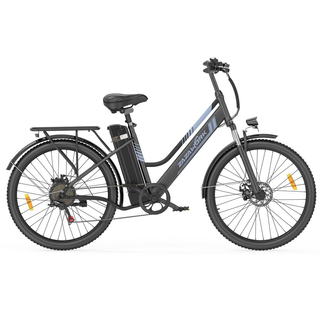 ZAZAWORK C26 Pro Urban Electric Bicycle 250W Motor 36V20Ah Battery 26 Inch Wide Tires 25KM/H Speed 120KM Range E-Bike With Two Seat
