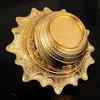 Middle Eastern -Style Fruit Tray,Alloy Engraving Spiral-Patterned Texture Home Cheese Food Plate,Date Palm Disc Table Decoration