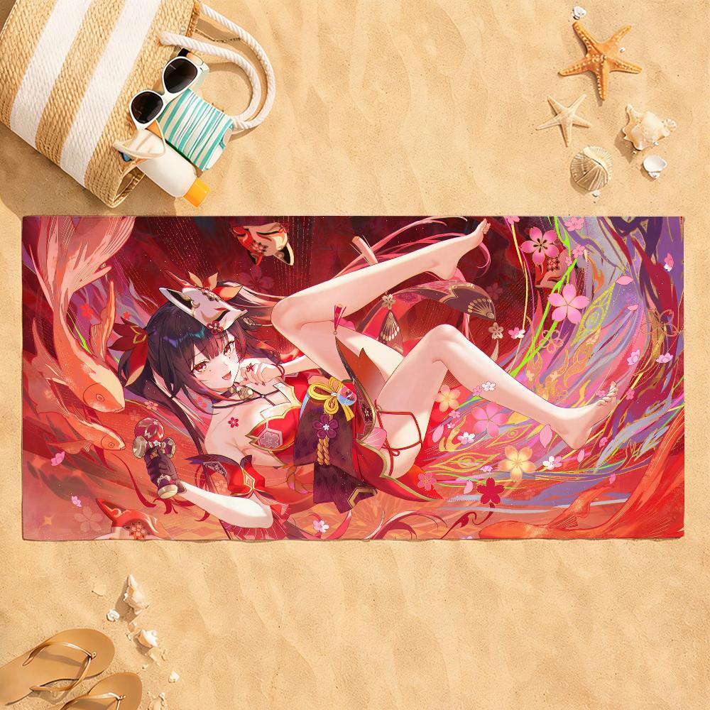 Game Honkai Star Rail Sparkle Towel Quick Dry Absorbent Beach Towel for Sports, Fitness, Swimming and Outdoor Activities