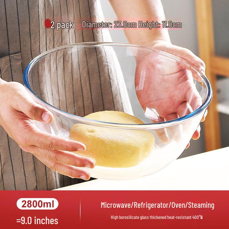 High Temperature Transparent Glass Dough & Soup Bowl Set