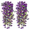 Wedding Artificial Flowers for Outdoor Fake Hanging Morning Glory with Eucalyptus Leaves UV Flower Bouquet Resistant Faux Plants Petunias