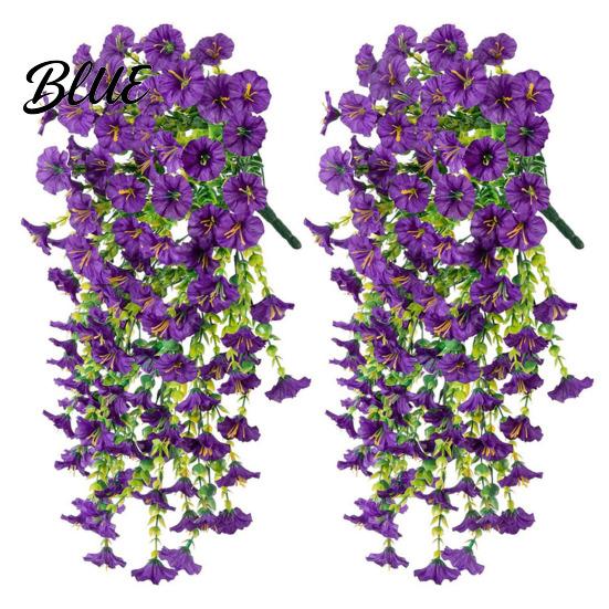 Wedding Artificial Flowers for Outdoor Fake Hanging Morning Glory with Eucalyptus Leaves UV Flower Bouquet Resistant Faux Plants Petunias