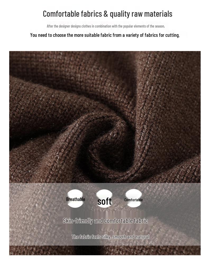 Hengyuanxiang Two-Piece Knit Vest Dress Set: Mid-Length Sweater Dress, Slimming & Tummy-Concealing for Autumn/Winter.