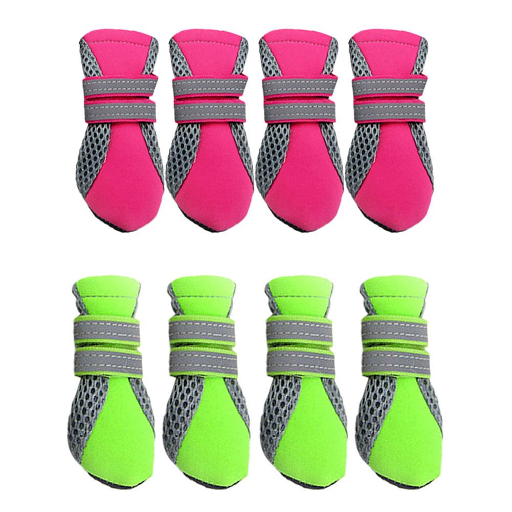 Buy 4pcs Pet Shoes Waterproof Rubber Antislip Mesh Boots Booties for