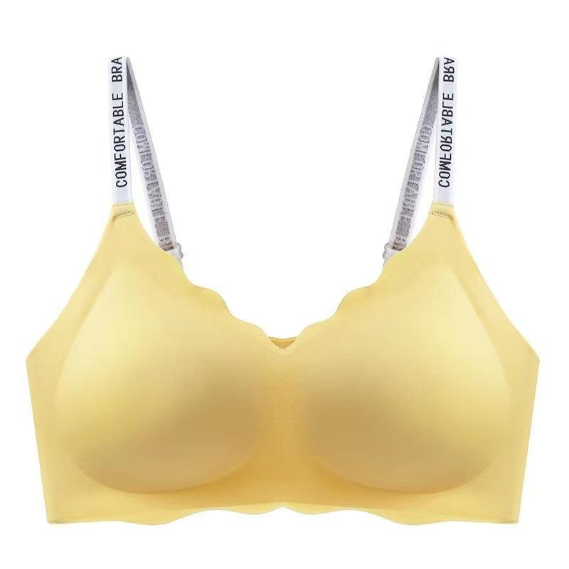 

Модное женское нижнее белье с буквенным бретелем, бюстгальтер без следов, сексуальный универсальный фиксированный бюстгальтер M жёлтый