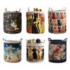 Quilted Laundry Basket Foldable Boho Fabric Laundry Hamper Cute Cat Storage Basket for Clothes Toys Blankets Nursery Bedroom