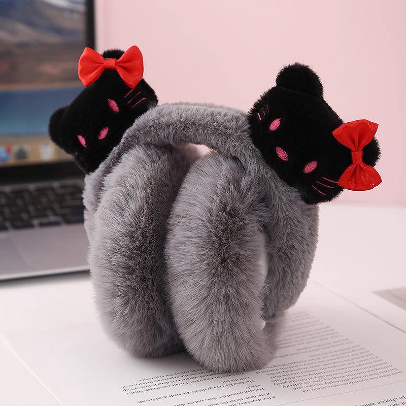 Winter Cartoon Cat Earmuffs: Cute, Warm Protection for Students and Outdoor Enthusiasts