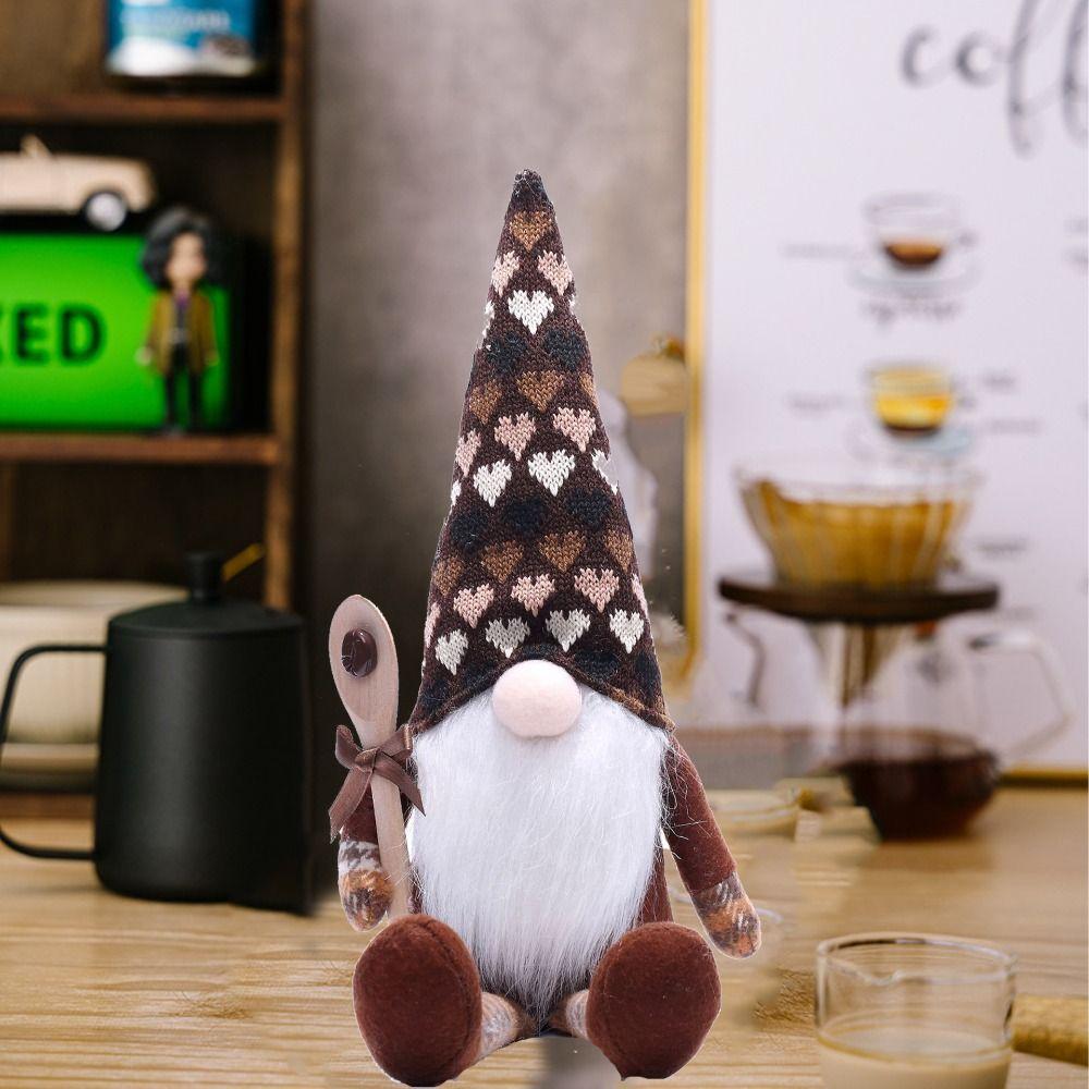 Funny Faceless Doll Cute Miniature Figurine Sculpture Coffee Rudolf Doll  Thanksgiving