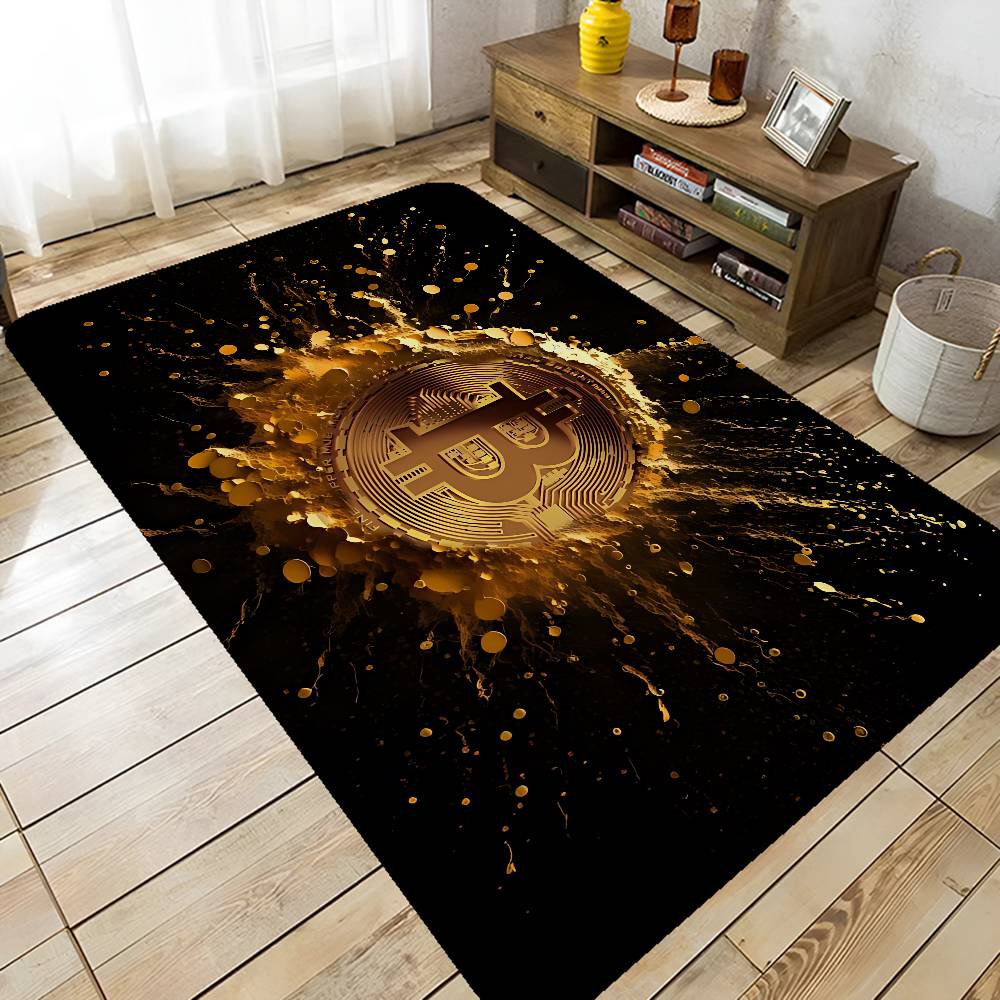 B-Bitcoin LOGO Door Mat Washable Non-Slip Living Room Sofa Chairs Area Mat Kitchen Doormat Area Rug