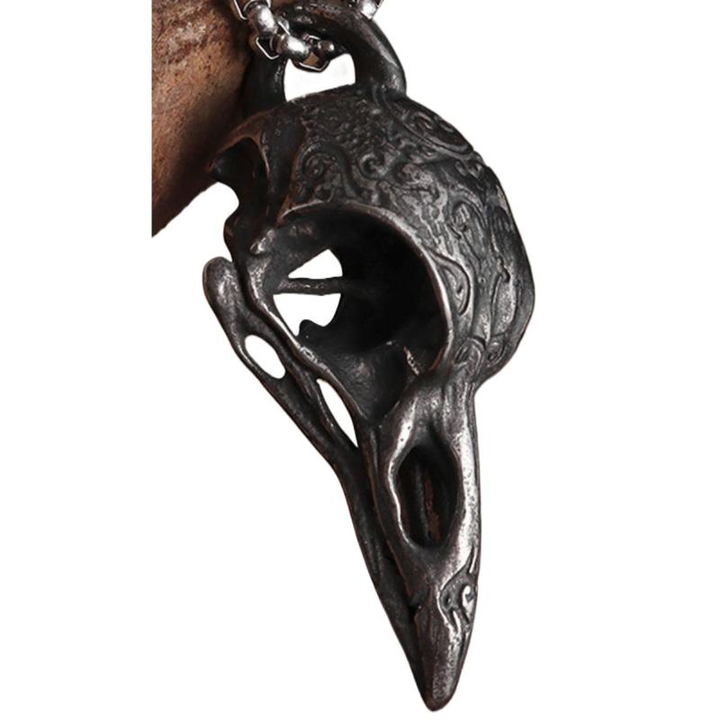 Retro severský styl přívěsek lebka vrány zvíře pták náhrdelník pro muže personalizované šperky šťastný amulet dárek