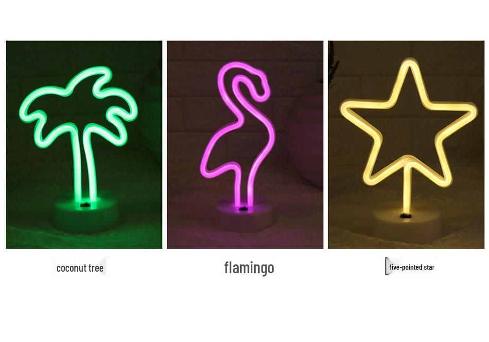 Heart-Shaped LED Neon Desk Lamp for Romantic Bedroom Decor