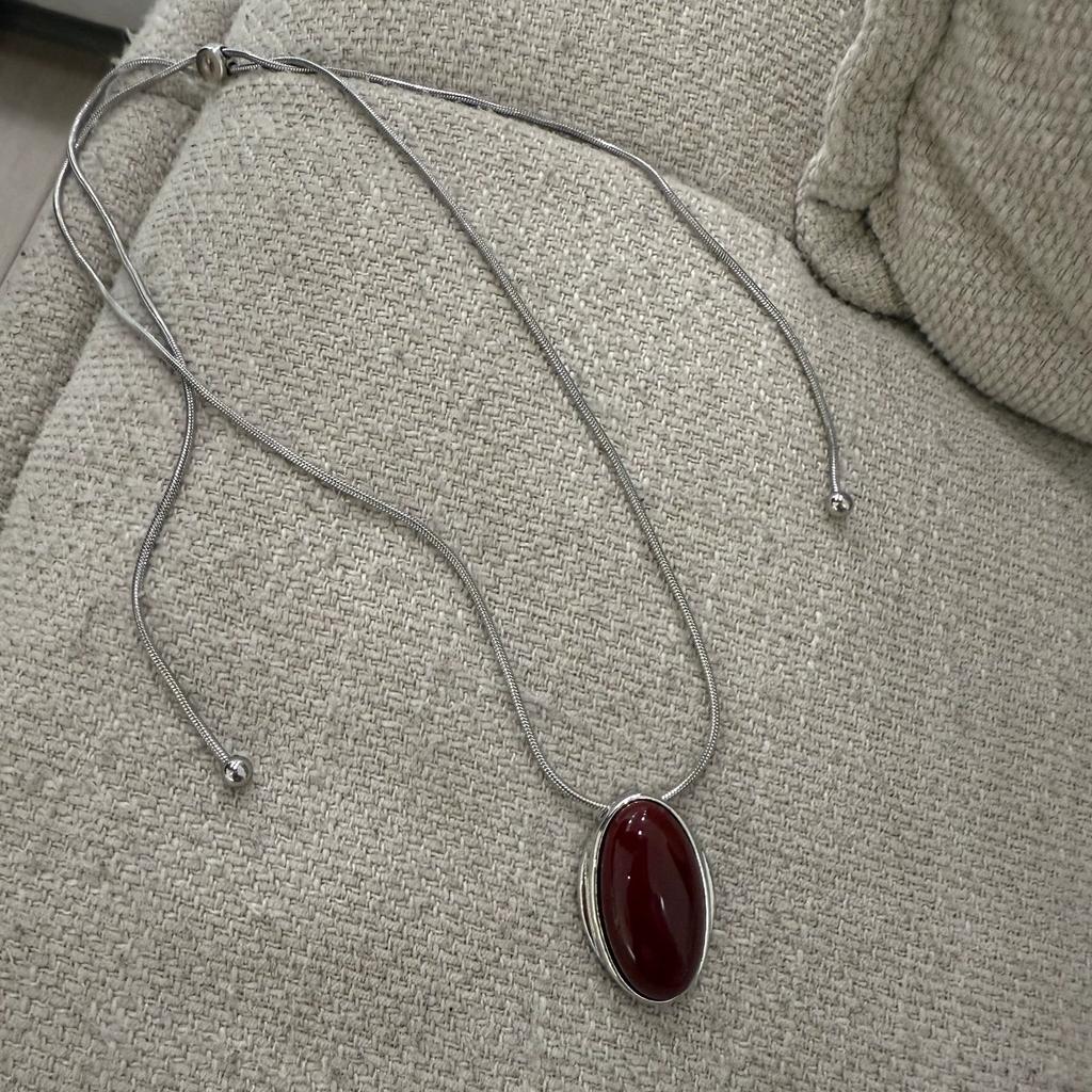 Retro Oval Stone Long Sweater Chain Necklaces For Women Lady Fashion New Jewelry Gift Party Collares Para Mujer