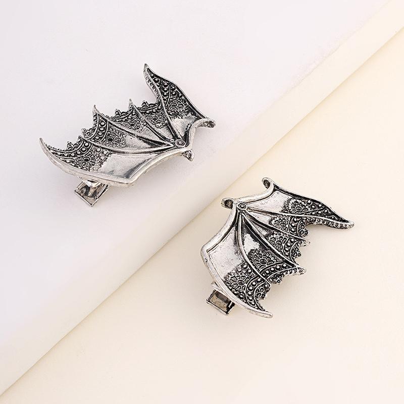 2 Pcs Fashion Funny Multi Colored Bat Wing Barrettes Hair Clips For Women Girls Party Hair Accessories