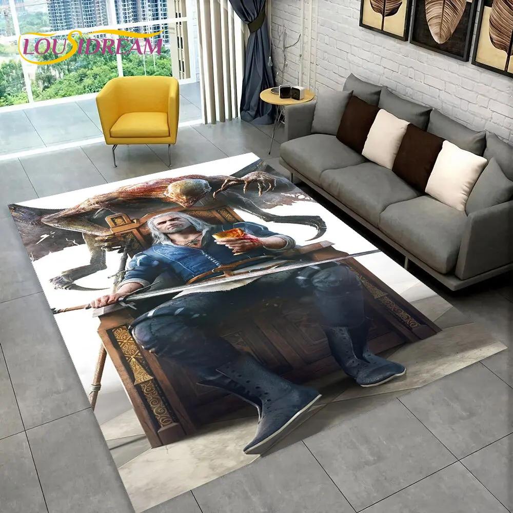 The W-Witcher Game Gamer Anime Area Rug,Carpet Rug for Home Living Room Children's Bedroom Sofa Doormat Decor,Non-slip Floor Mat