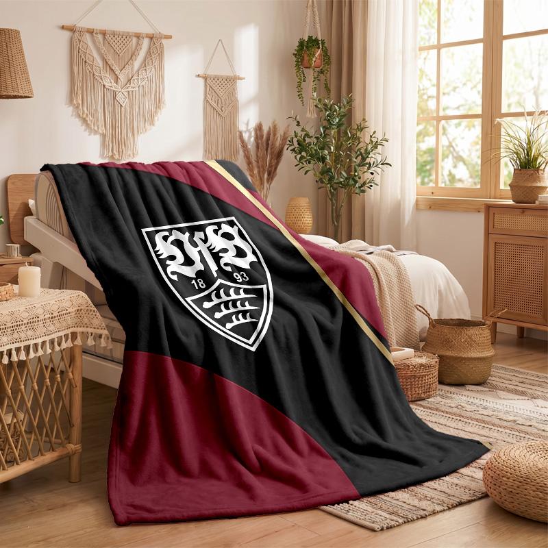 VfB Stuttgart Football Print Flannel Blanket Soft Warm Sofa Bed Throw Blanket For Home Office Bedroom