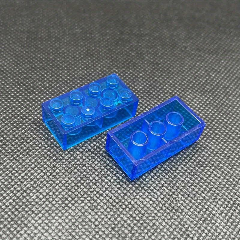 10pcs 2x4 Dots Small Particle Transparent Clear Brick Building Block Parts Toys for Children DIY House Waterfall Compatible 3001