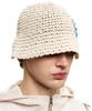 Aleseueseussi Rivet Patched Knit Bucket Hat - Ivory