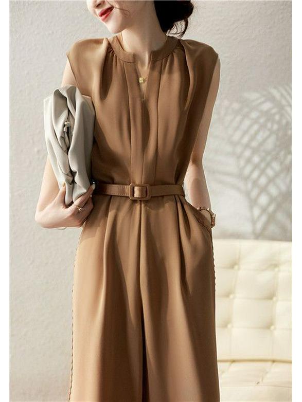 Versatile Stylish Sleeveless Summer Jumpsuit - Trendy Wide-Leg, Loose Fit for Women