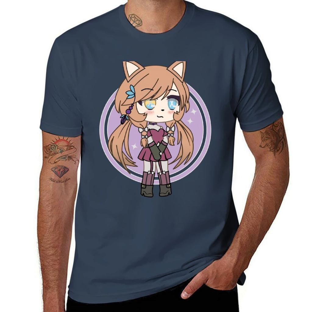 Cute Gacha Girl Foxy Chan T-Shirt Printed T Shirts for Man Funny T Shirts Cotton Man T Shirts Cotton T-Shirt