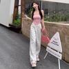 Women's High-Waisted White Wide-Leg Jeans - Summer 2025 Slimming Straight-Leg Petite Floor-Length Pants