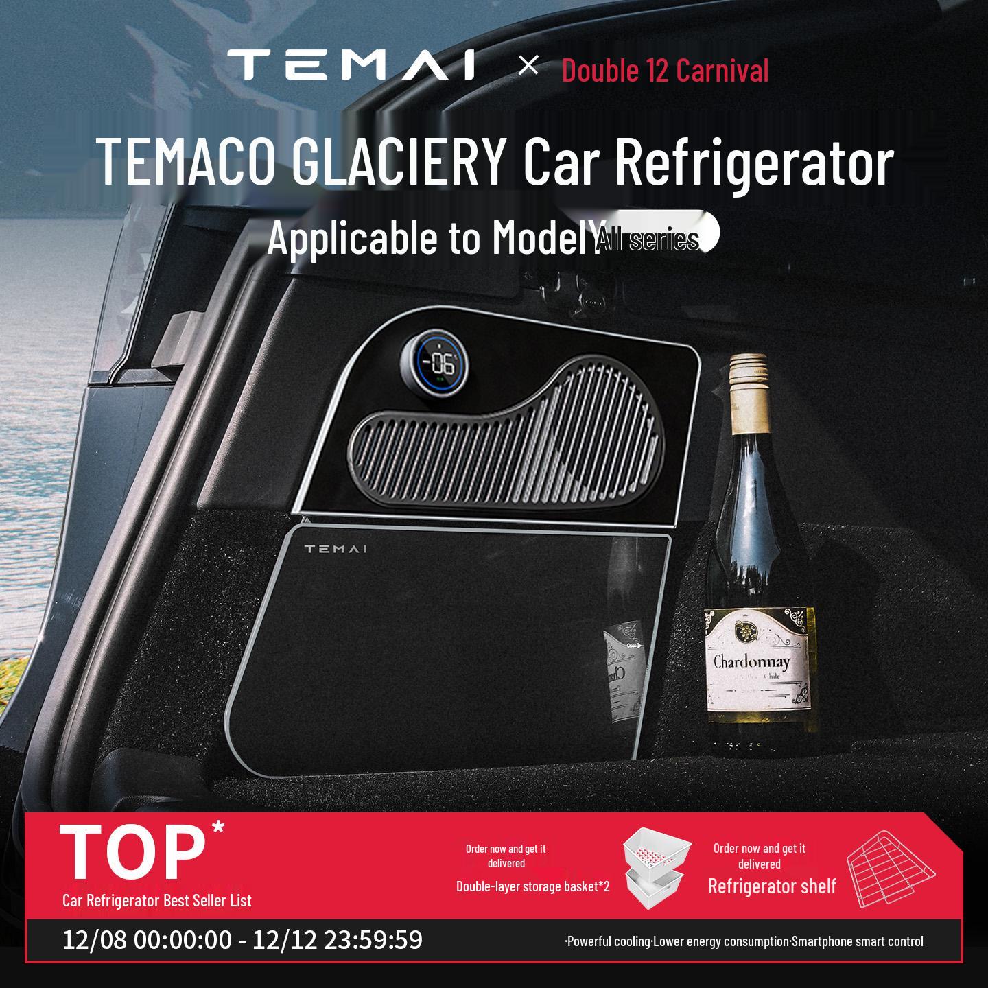 Tesla Model Y Mini Car Refrigerator - Compressor Preservation Unit