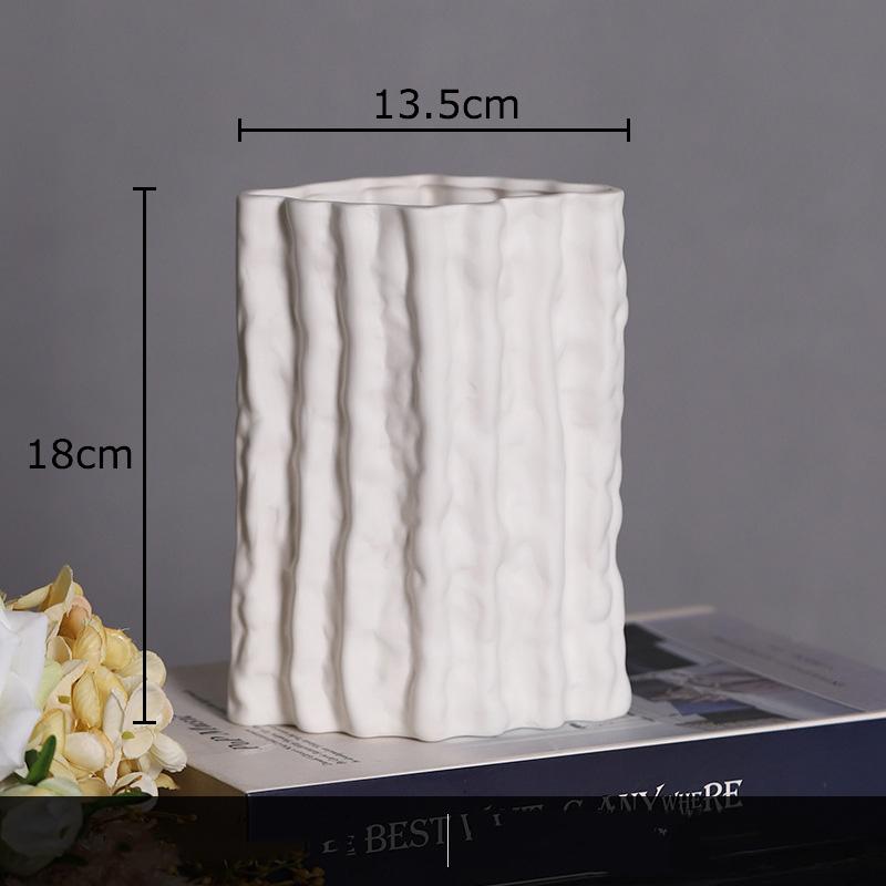 Glacier Ceramic Vase Hydroponic Flower Pots Desk Decoration Flowers Arrangement Wrinkle Floral Vases Room Aesthetic Decor
