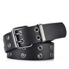 Belt Men'S Pu Leather Double Pin Buckle Belt Men'S Metal Belt Men'S Belt