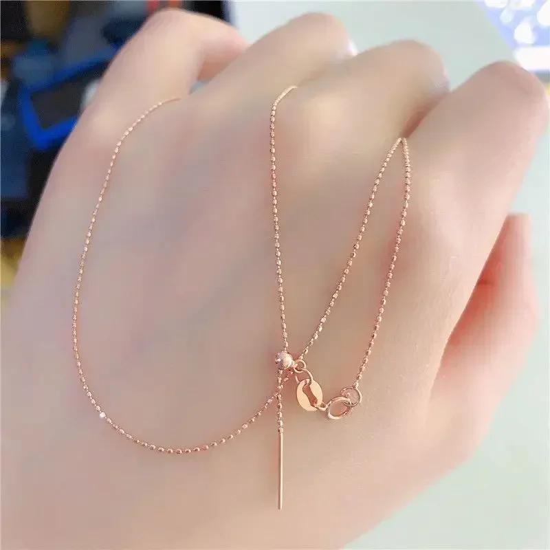 Minimalistisch gestaltete Xiaomi Beads Halskette, Kupfer vergoldet in Roségold, neu in glänzender Halskette mit verstellbaren Accessoires Zirkon