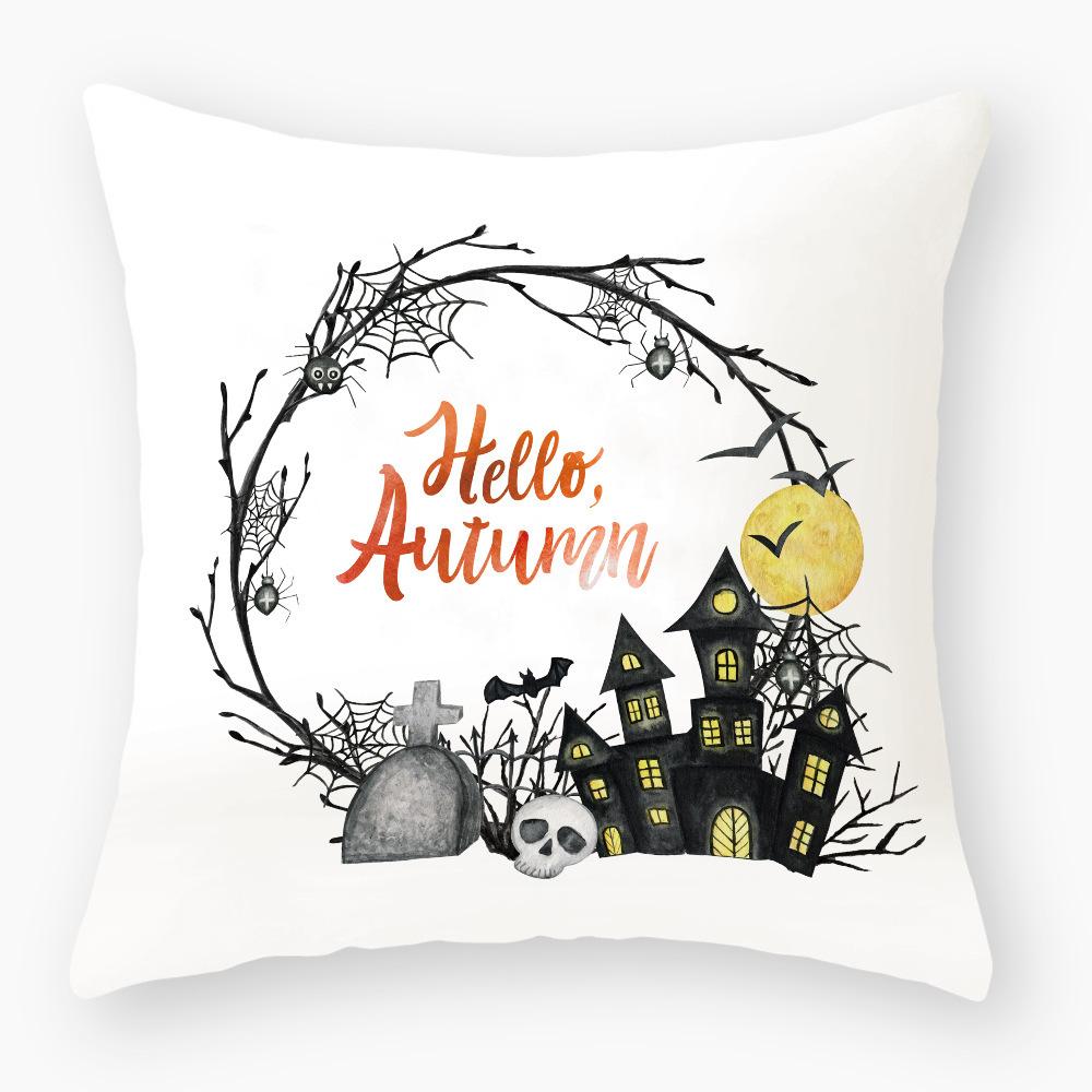 Home Products New Halloween Pillow Cover Nordic Letters Linen Sofa Cushion Office Cushion Cover