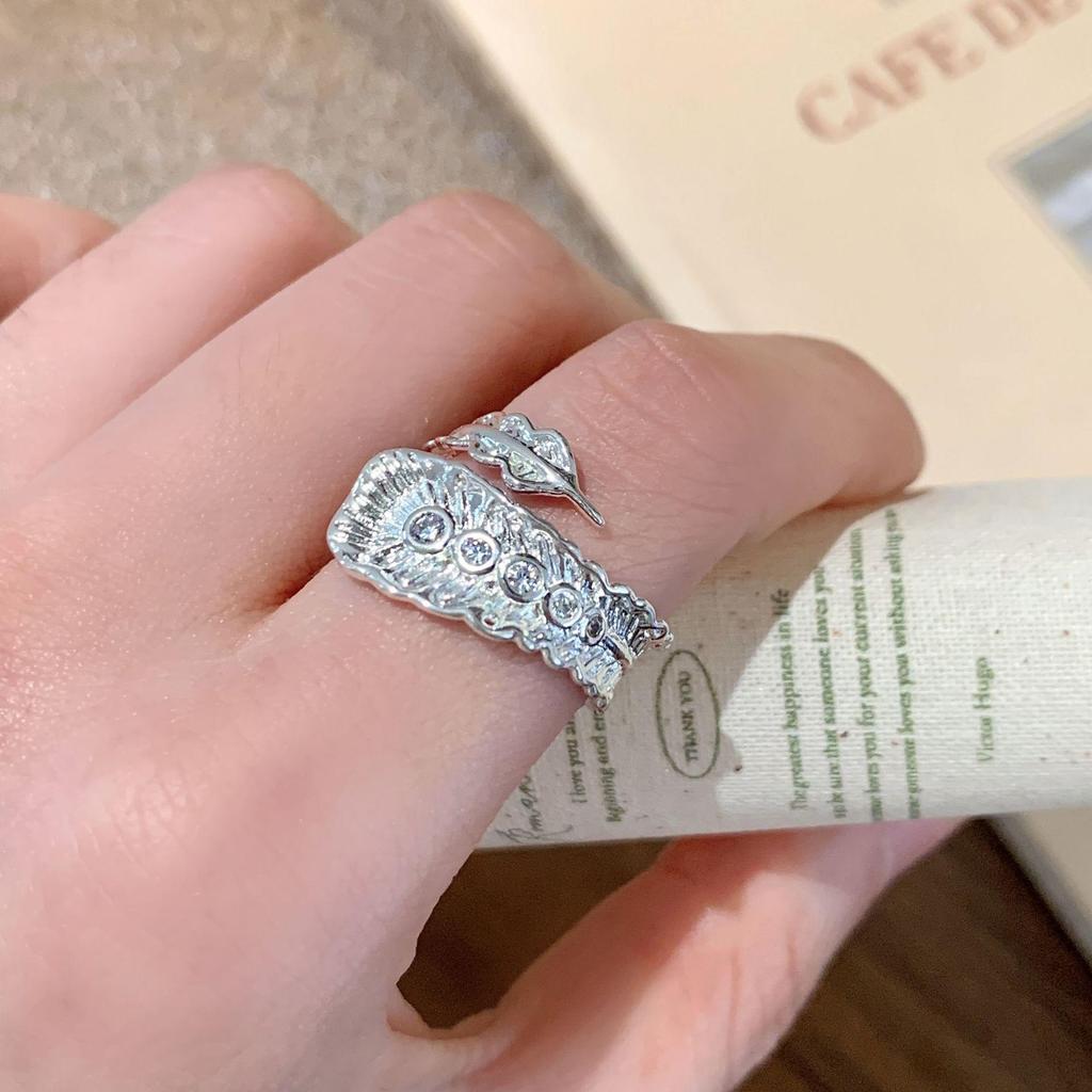 Schicker Koreanischer Federring für Damen - Vielseitig, Stapelbar, Offenes Design für Modischen Zeigefinger-Schmuck