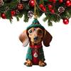 Christmas Tree Ornament Funny Dachshund Decorations for Holiday Dog Pendants