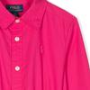 Polo Ralph Lauren Kids Dress Ss24 Solid Color Polo Neck Front Button Long Sleeve Kids Dresses Red 313925702-001