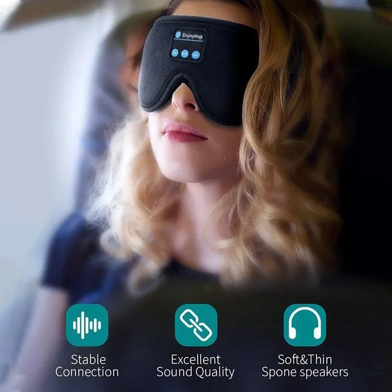 Schlafmaske 3D-konturiert mit Aussparungen Blindscheibe Nacht-Schlafmaske Lichtblockierend Augenmaske Bluetooth-Musikwiedergabe Schlafen