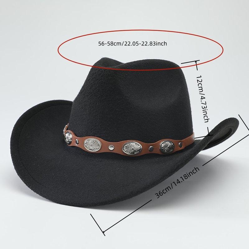 Men's and Women's Woolen Hats, European and American Outdoor Travel Fashion Trend Jazz Top Hat, Western Cowboy Hat