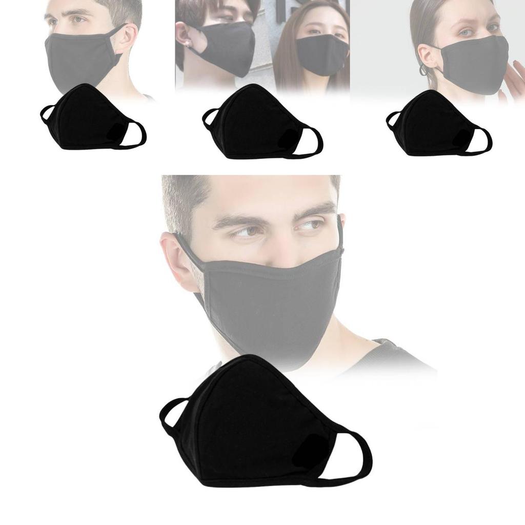 Atmungsaktive Schwarze Baumwoll-Gesichtsmaske Bequem Waschbar Winddicht Und Warm Für Alle Jahreszeiten