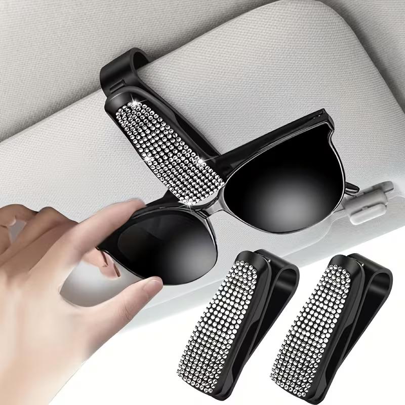 Universal Car Glasses Holder Clip Sun Visor Organizer for Sunglasses Cards Tickets Vehicle Interior Decoration