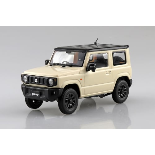 Aoshima Bunka Kyozai 1/24 Scale Rakupla Snap Car Series No.03-CI JB64 Jimny 2018 Chiffon Ivory Metallic Pre-Colored Plastic Model Kit (Car)